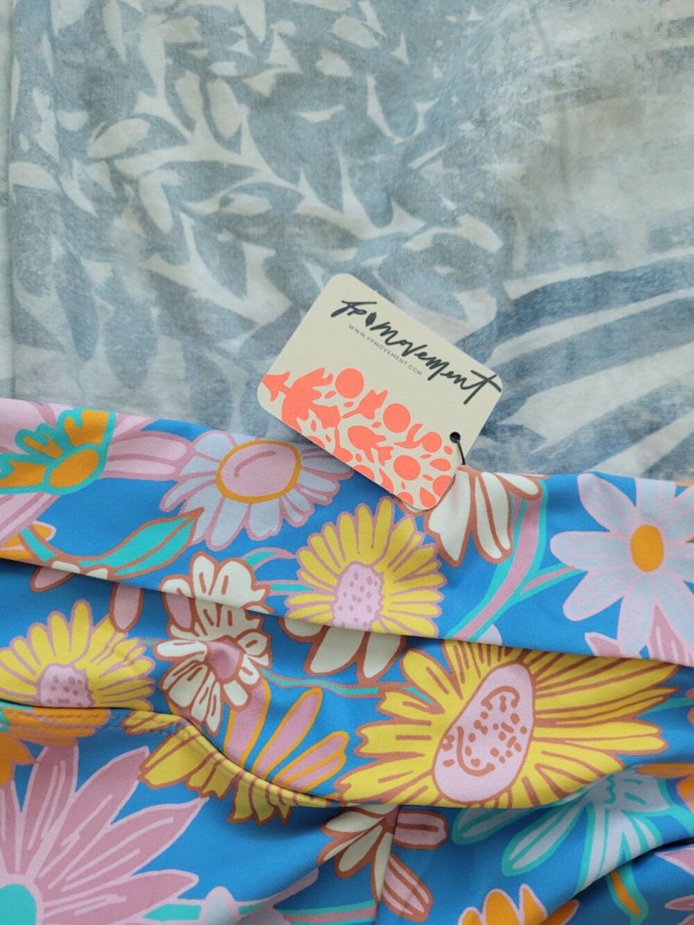 NWT MONTCE Micro High Waist Surf Bottoms Blue Motif Floral Size M - Picture 5 of 5